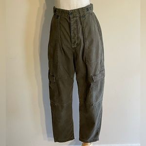 Anthro Agolde Army Green High Waist Cargo Pants